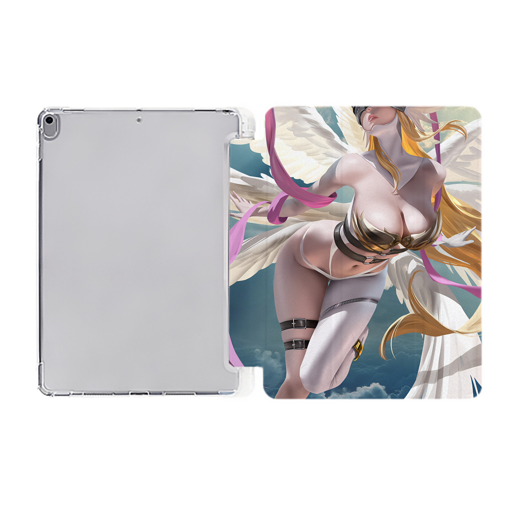 （画像用） Digimon デジタルモンスター/デジモン IPad ケース ペン収納付き 三つ折りスタンド PUレザー×シリコン 対応機種9.5/10.5/10.9インチ